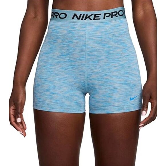 NWT Nike Shorts Women's XXL  Tight Fit High Rise 3" Blue Athletic Training 038 - Picture 1 of 5